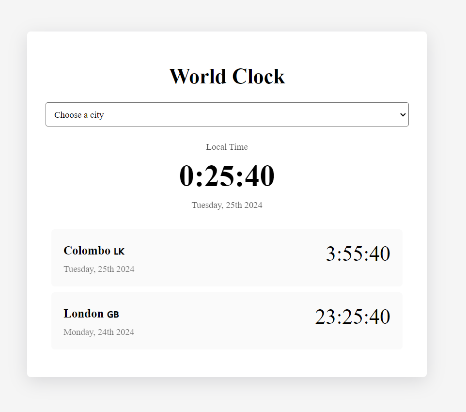 WORLD CLOCK